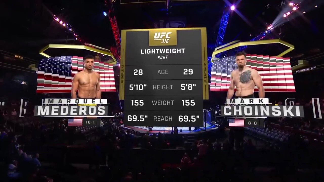 UFC 316 - MarQuel Mederos vs Mark Choinski - June 7, 2025