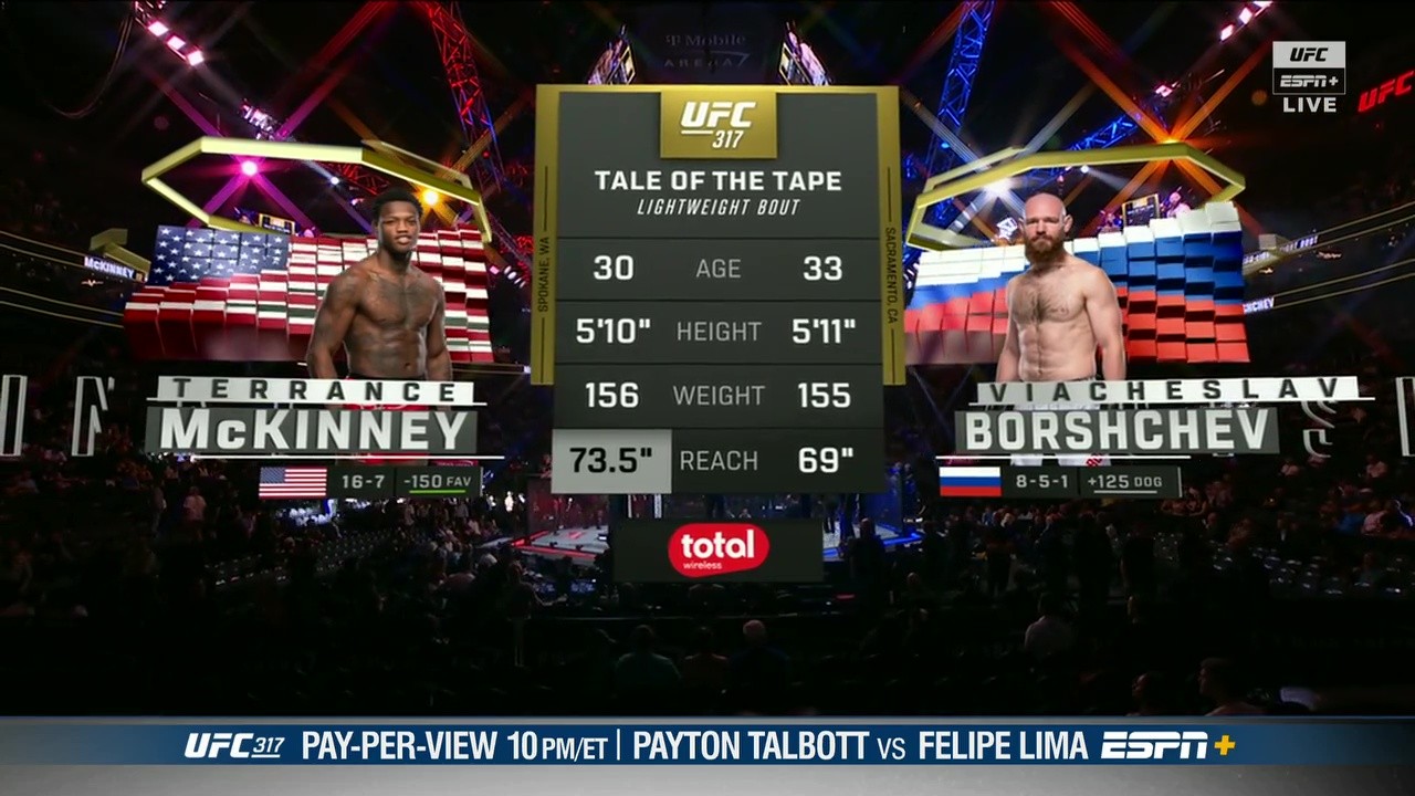 UFC 317 - Terrance McKinney vs Viacheslav Borshchev - June 28, 2025