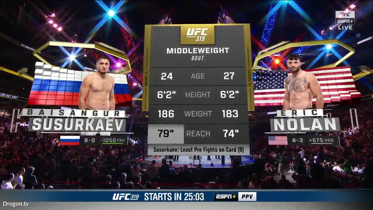 UFC 319 - Baisangur Susurkaev vs Eric Nolan - August 16, 2025