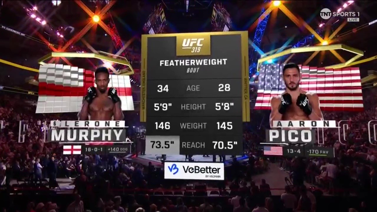 UFC 319 - Lerone Murphy vs Aaron Pico - August 16, 2025