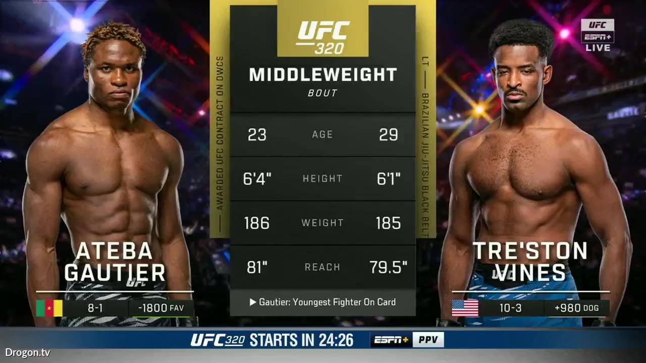UFC 320 - Ateba Gautier vs Tre'ston Vines - October 4, 2025