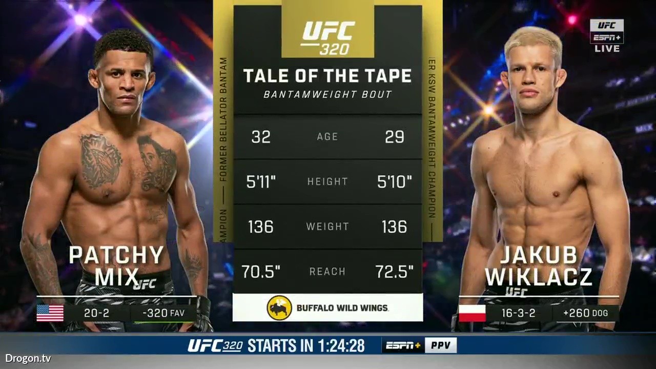 UFC 320 - Patchy Mix vs Jakub Wiklacz - October 4, 2025