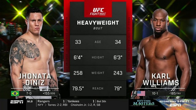 UFC Fight Night - Jhonata Diniz vs Karl Williams - August 10, 2024