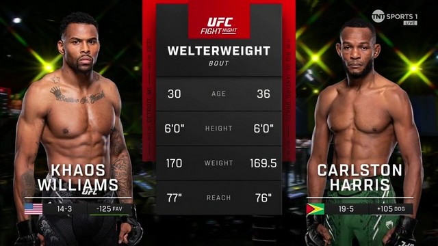 UFC Fight Night 241 - Khaos Williams vs Carlston Harris - May 18, 2014