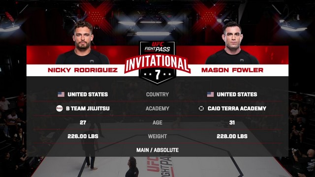 UFC Fight Pass Invitational - Nick Rodriguez vs Mason Fowler - May 15, 2024