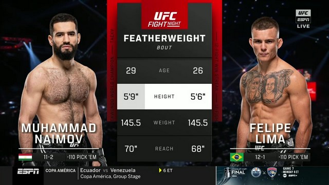 UFC on ABC 6 - Muhammad Naimov vs Felipe Lima - June 22, 2024