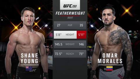 UFC 260 - Shane Young vs Omar Morales - Mar 27, 2021