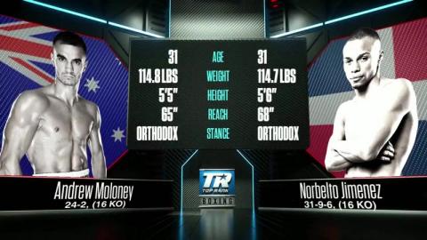 Boxing - Andrew Moloney vs Norbelto Jimenez - Oct 15, 2022