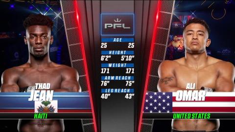 PFL 7 2023 Playoffs - Thad Jean vs Ali Omar - August 3, 2023