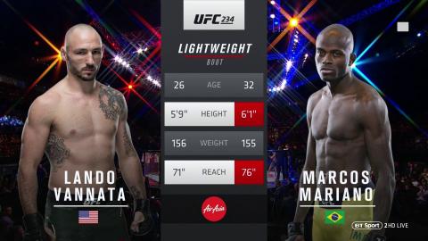 UFC 234 - Lando Vannata vs Marcos Mariano - Feb 9, 2019