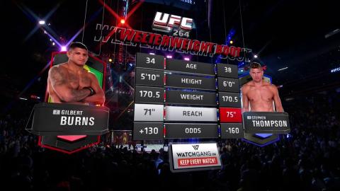 UFC 264: Gilbert Burns vs Stephen Thompson - Jul 11, 2021