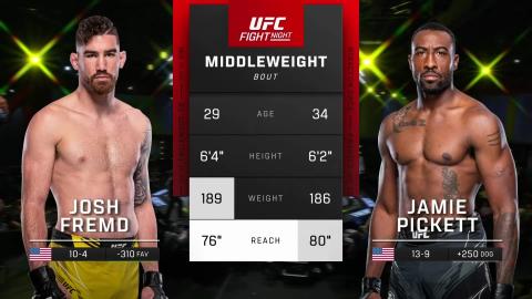 UFC Vegas 78 - Josh Fremd vs Jamie Pickett - August 12, 2023