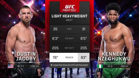 UFC on ESPN 50 - Dustin Jacoby vs Kennedy Nzechukwu - August 06, 2023