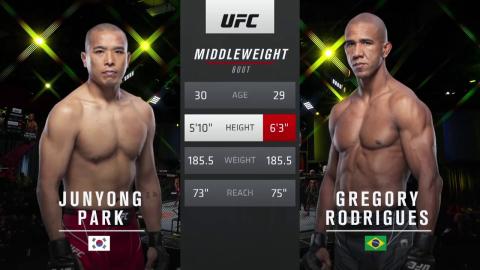 UFCFN 196 - Junyong Park vs Gregory Rodrigues - Oct 23, 2021