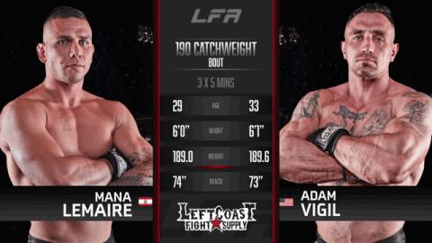 LFA 142 - Adam Vigil vs Manatua Lemaire - Sep 16, 2022