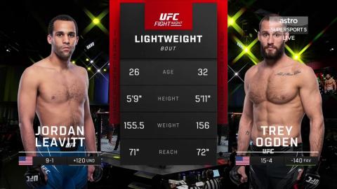 UFC on ESPN 34 - Jordan Leavitt vs Trey Ogden - Apr 16, 2022
