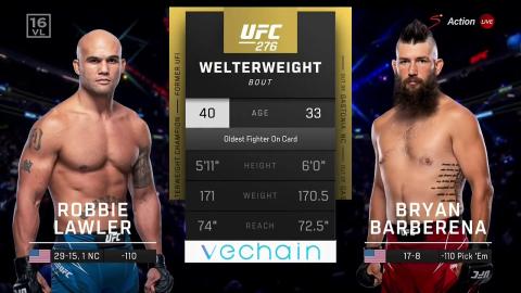 UFC 276: Robbie Lawler vs Bryan Barberena - Jul 02, 2022