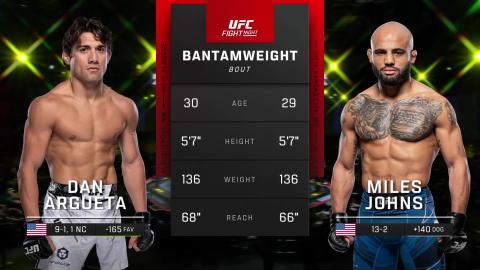 UFC Fight Night 228 - Miles Johns vs Dan Argueta - September 23, 2023