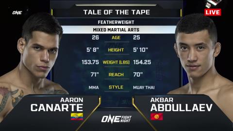 ONE Fight Night 12 - Akbar Abdullaev vs Aaron Cañarte - July 13, 2023
