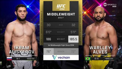 UFC 294 - Ikram Aliskerov vs Warlley Alves - 21 October, 2023