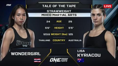 One Friday Fights 26 - Lisa Kyriacou vs Nat Jaroonsak - July 20, 2023