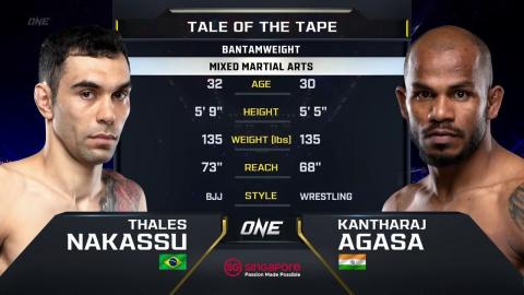 ONE 160 - Kantharaj Agasa vs Thales Nakassu - Aug 26, 2022