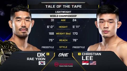 ONE 160 - Christian Lee vs Ok Rae Yoon - Aug 26, 2022