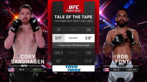 UFC on ESPN 50 - Cory Sandhagen vs Rob Font - August 06, 2023