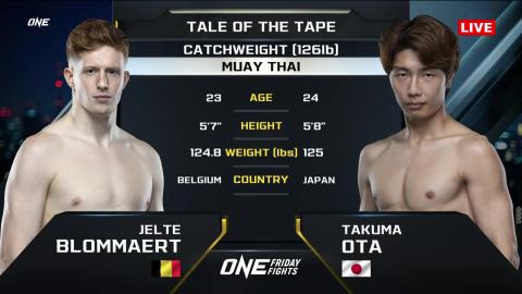 One Friday Fights 32 - Takuma Ota vs Jelte Blommaert - September 7, 2023