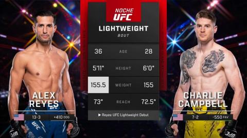 Noche UFC - Alex Reyes vs Charlie Campbell - September 16, 2023