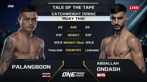 One Friday Fights 33 - Abdallah Ondash vs Palangboon Wor.Sangtai - September 14, 2023