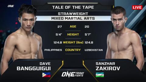 One Friday Fights 28 - Sanzhar Zakirov vs David Bangguigui - August 11, 2023