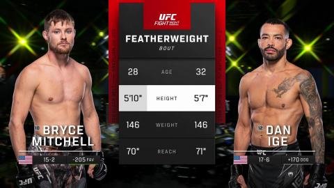 UFC Fight Night 228 - Bryce Mitchell vs Dan Ige - September 23, 2023