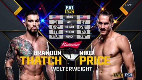 UFC 207 - Brandon Thatch vs Niko Price - Dec 30, 2016