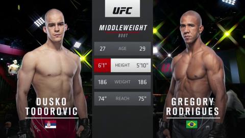 UFCFN 189 - Dusko Todorovic vs Gregory Rodrigues - Jun 5, 2021
