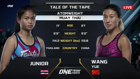 One Friday Fights 26 - Junior Fairtex vs Yu Wang - July 20, 2023