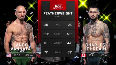 UFCFN 205 - Lando Vannata vs Charles Jourdain - April 23, 2022