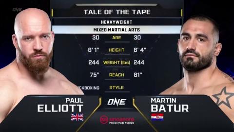 ONE 160 - Martin Batur vs Paul Elliott - Aug 26, 2022