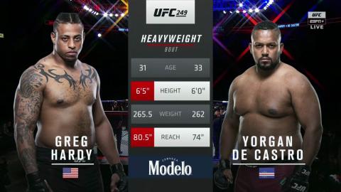 UFC 249 - Greg Hardy vs Yorgan De Castro - May 9, 2020