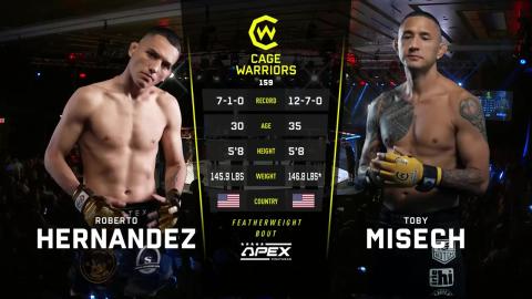 Cage Warriors 159 - Roberto Hernandez vs Toby Misech - September 7, 2023