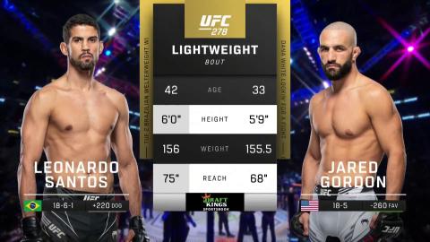 UFC 278 - Leonardo Santos vs Jared Gordon - Aug 20, 2022