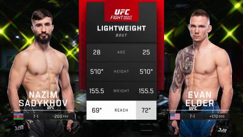 UFC Fight Night 219 - Nazim Sadykhov vs Evan Elder - Feb 18, 2023
