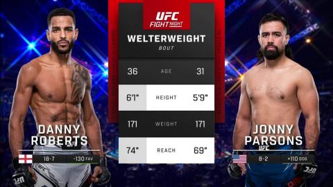 UFC Fight Night 224 - Danny Roberts vs Jonny Parsons - July 22, 2023