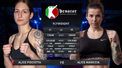 Venator FC 12 - Alice Pisciotta vs Alice Maniccia - Oct 8, 2022