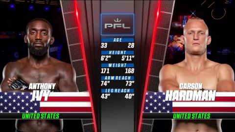 PFL 7 2023 Playoffs - Anthony Ivy vs Carson Hardman - August 3, 2023