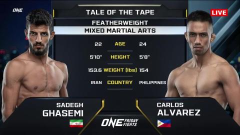 One Friday Fights 25 - C. Alvarez vs Sadegh Ghasemi - July 13, 2023