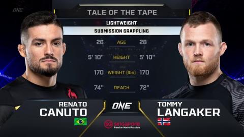 ONE 160 - Tommy Langaker vs Renato Canuto - Aug 26, 2022