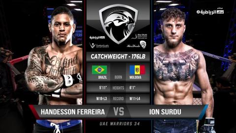 UAE Warriors 34 - Handesson Ferreira vs Ion Surdu - Oct 20, 2022