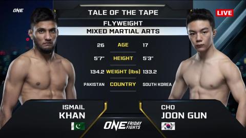 One Friday Fights 33 - Ismail Khan vs Joon Gun Cho - September 14, 2023