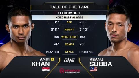 ONE 160 - Keanu Subba vs Amir Khan - Aug 26, 2022